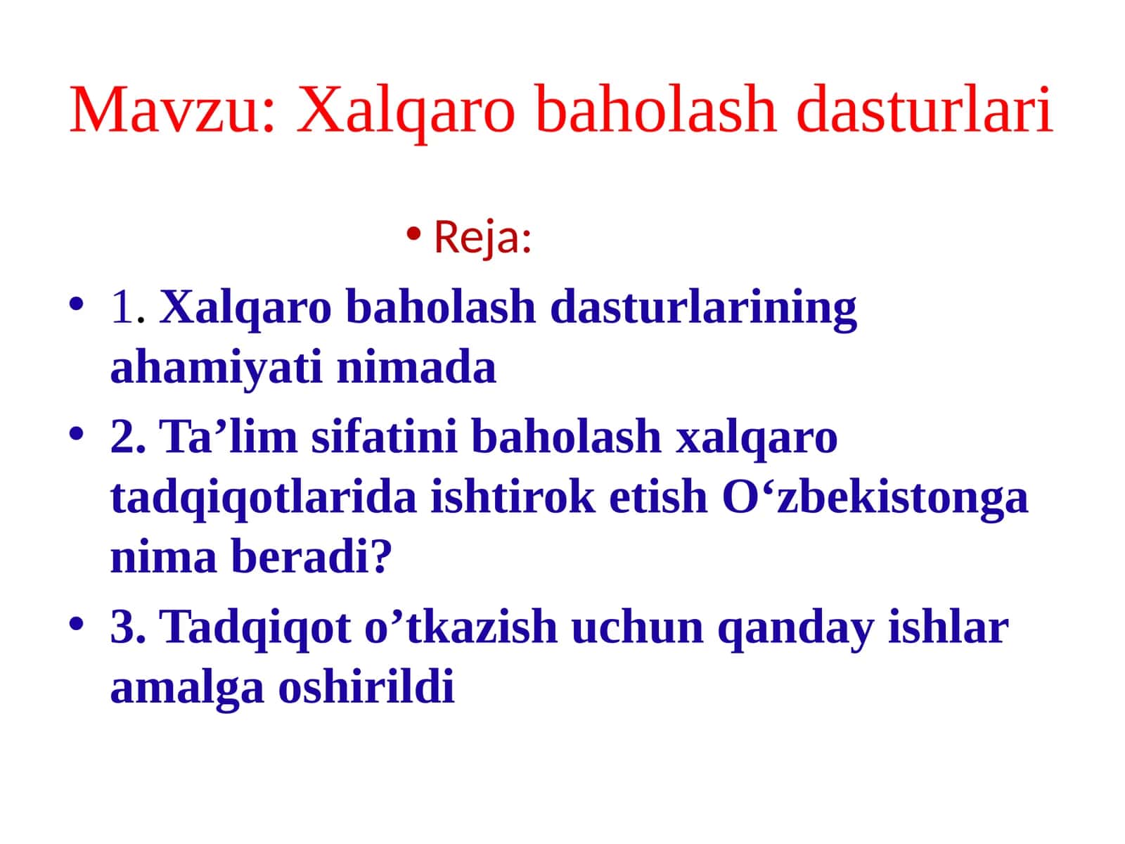 Xalqaro baholash dasturlari