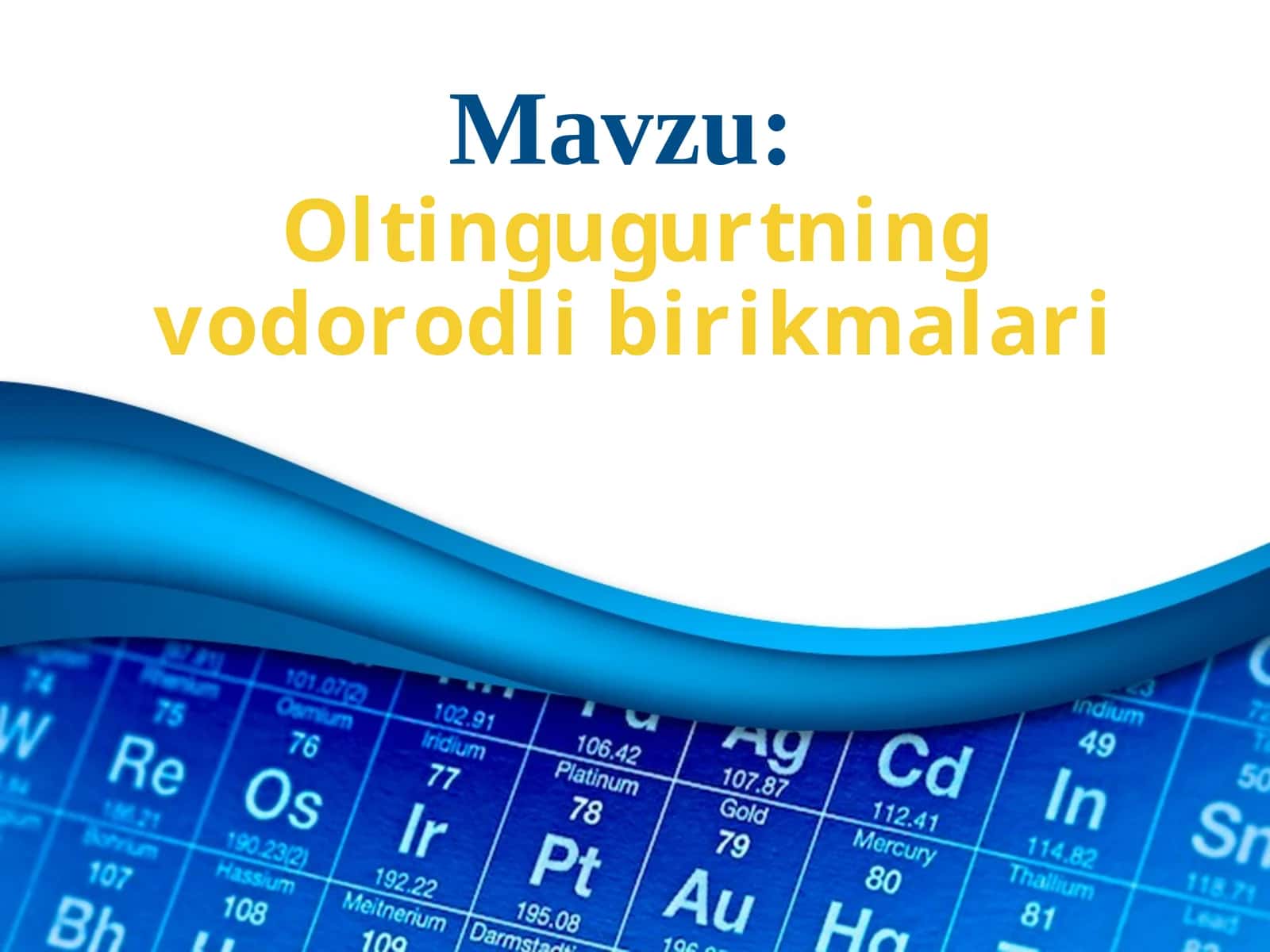 Oltingugurtning vodorodli birikmalari