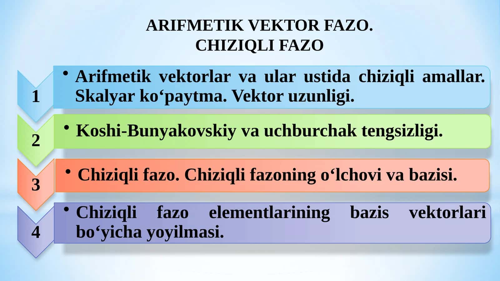 ARIFMETIK VEKTOR FAZO