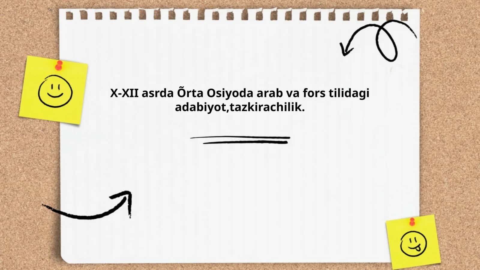 O'rta Osiyoda arab va fors tilidagi adabiyot,tazkirachilik