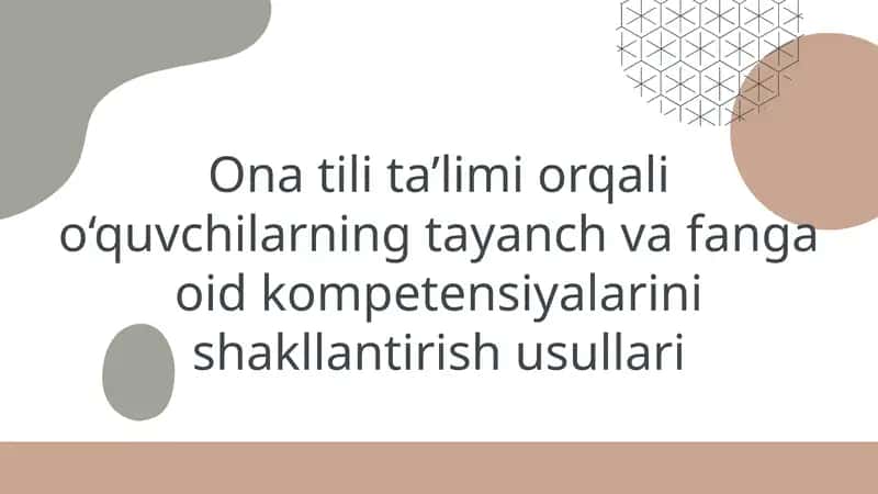 Ona tili ta’limi