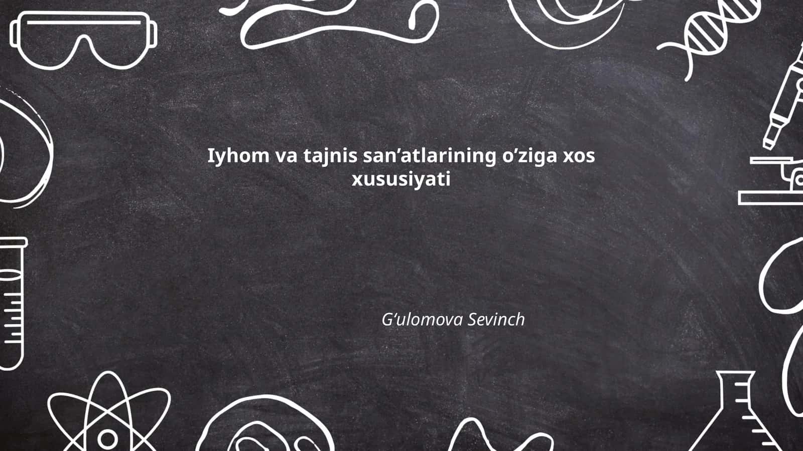 Iyhom va tajnis san’atlarining o’ziga xos xususiyati
