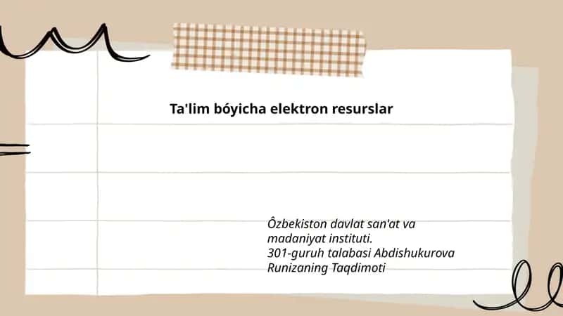 Ta'lim bóyicha elektron resurslar