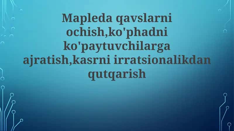 Qavslarni ochish