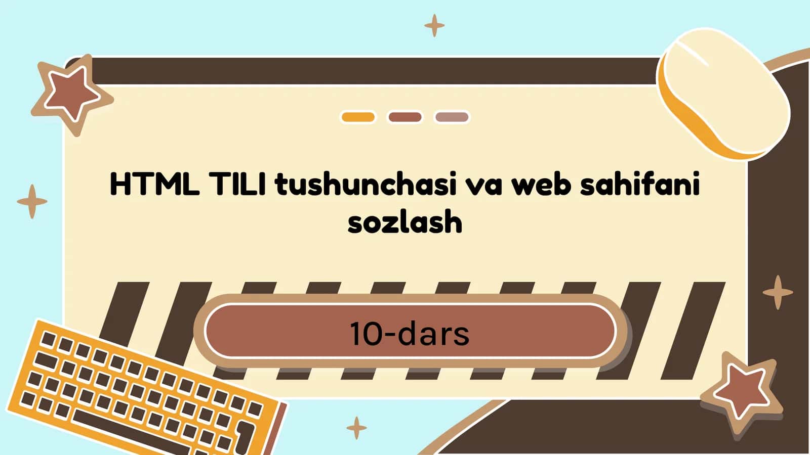 HTML TILI tushunchasi va web sahifani sozlash