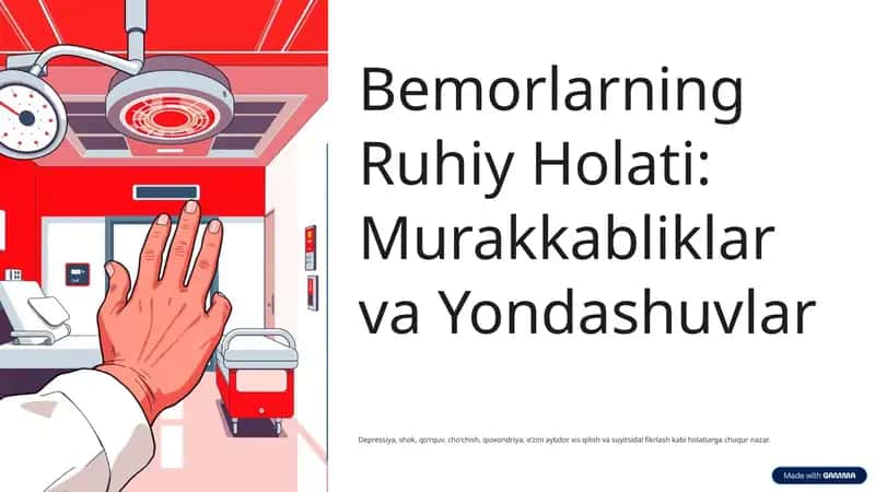 Bemorlarning Ruhiy Holati: Murakkabliklar va Yondashuvlar