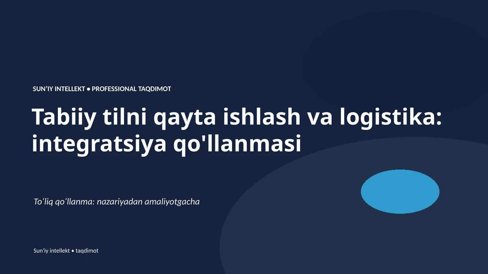 SUN'IY INTELLEKT • PROFESSIONAL TAQDIMOT