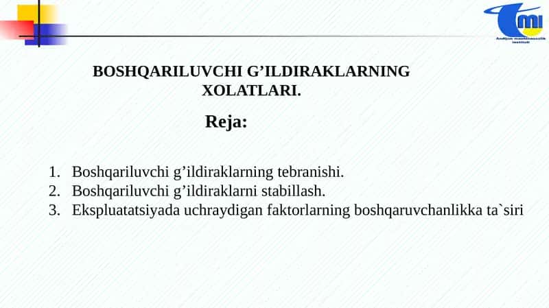 Avtomobil boshqariluvchi g'ildiraklarining tebranishi
