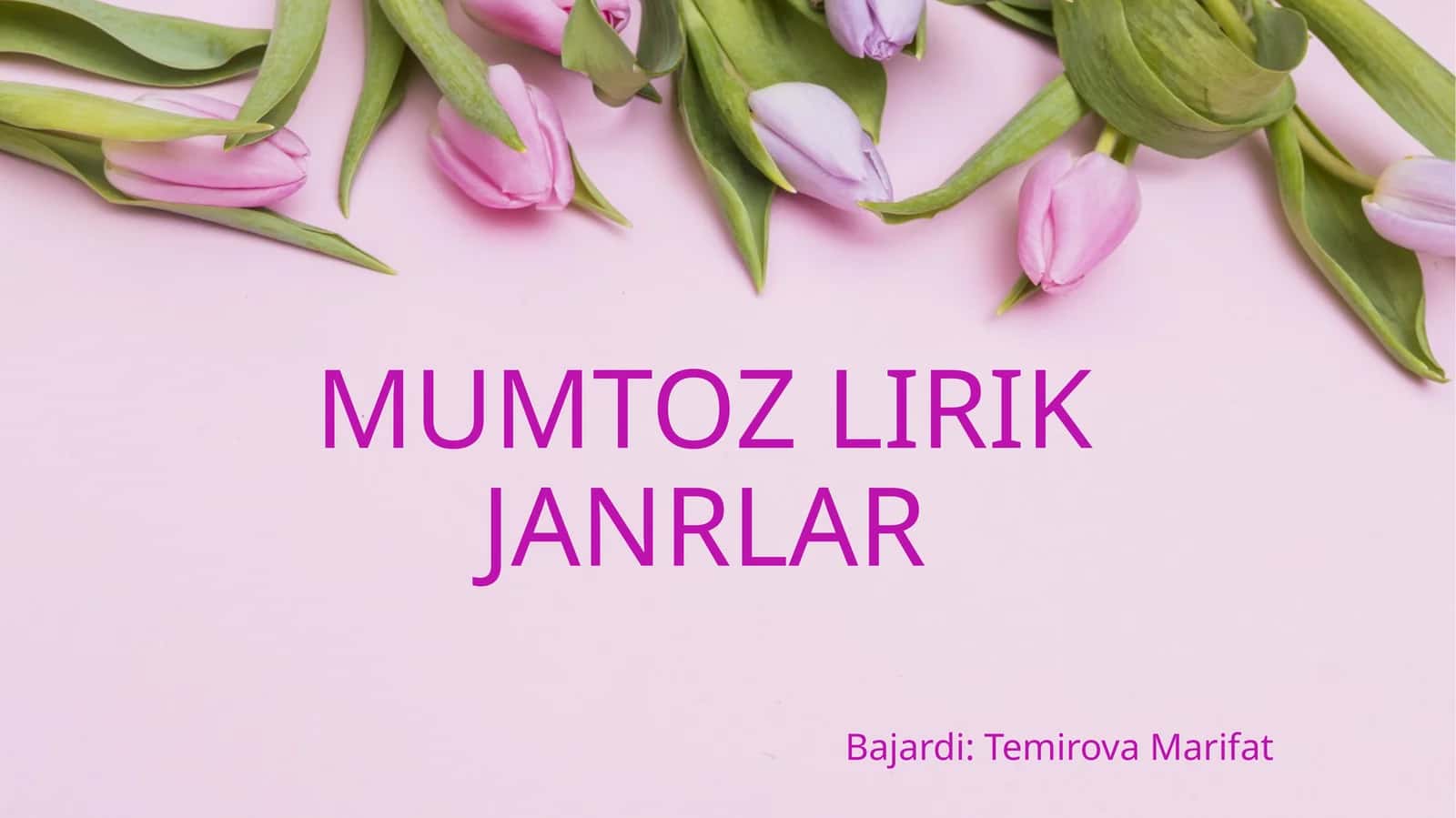 MUMTOZ LIRIK JANRLAR