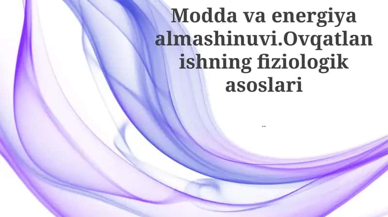 Makro ozuqa moddalarining metabolizmi