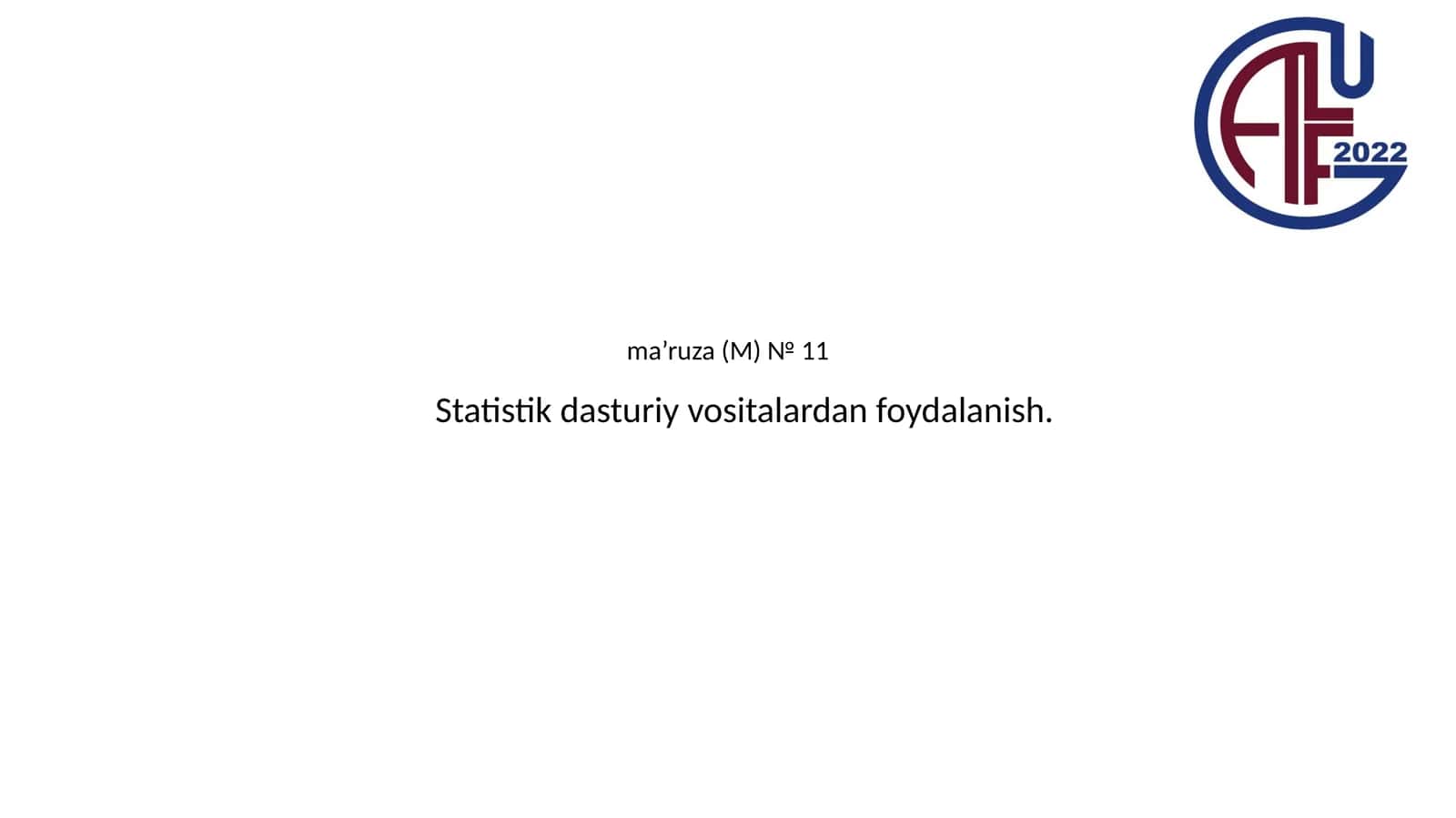 Statistik dasturiy vositalardan foydalanish