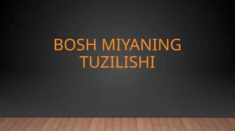 BOSH MIYANING TUZILISHI