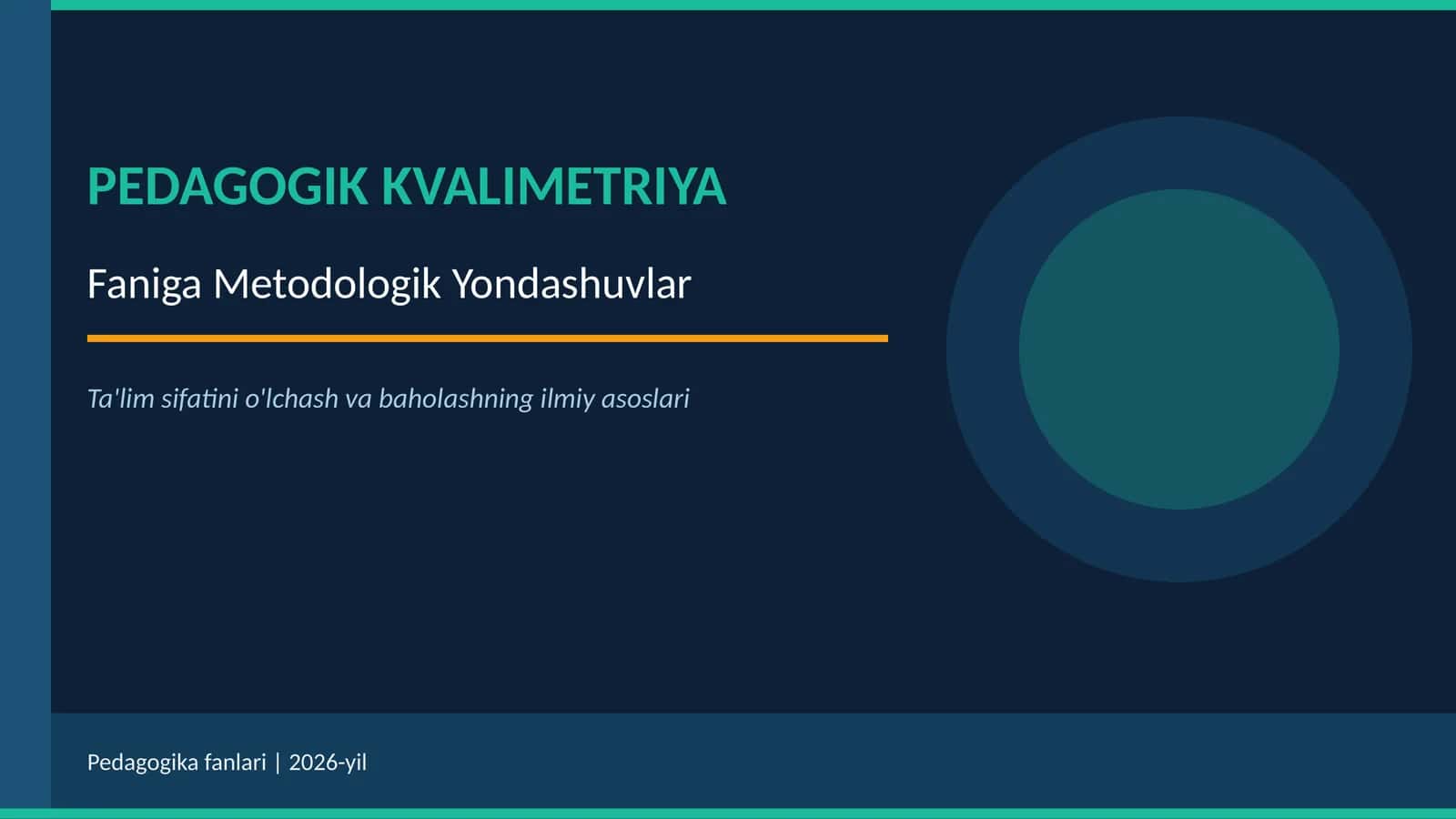 PEDAGOGIK KVALIMETRIYA