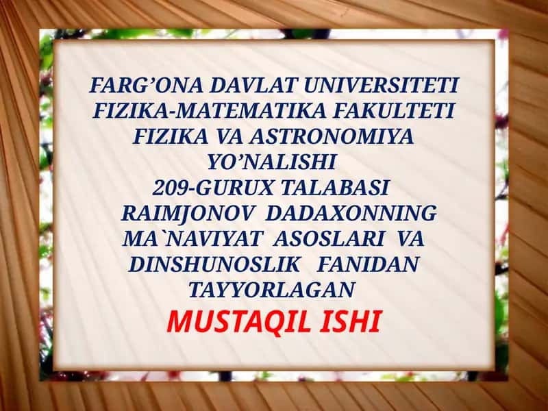 Diniy bag`rikenglik va millatlararo totuvlik