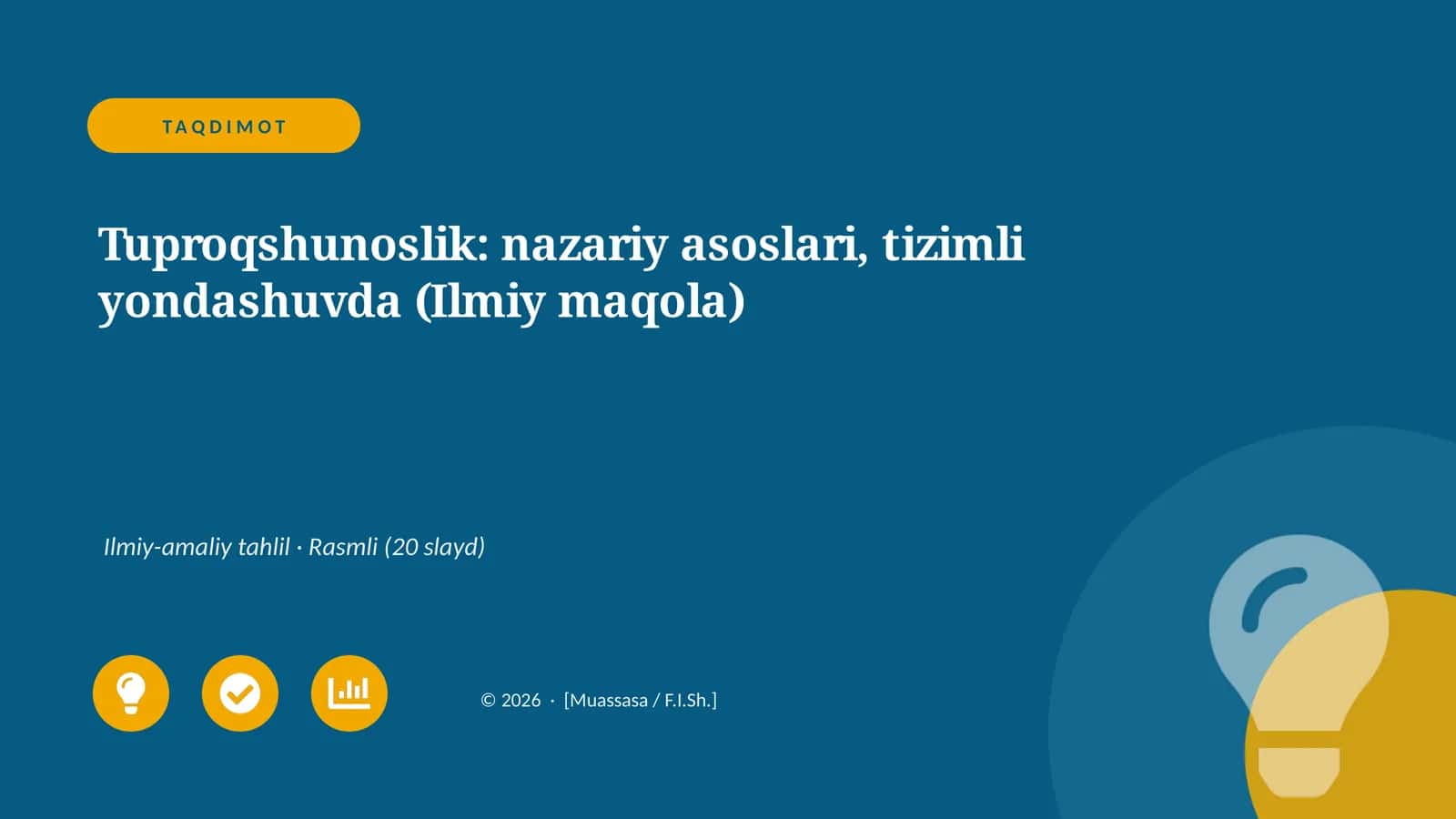 Tuproqshunoslik: nazariy asoslari, tizimli yondashuvda (Ilmiy maqola)