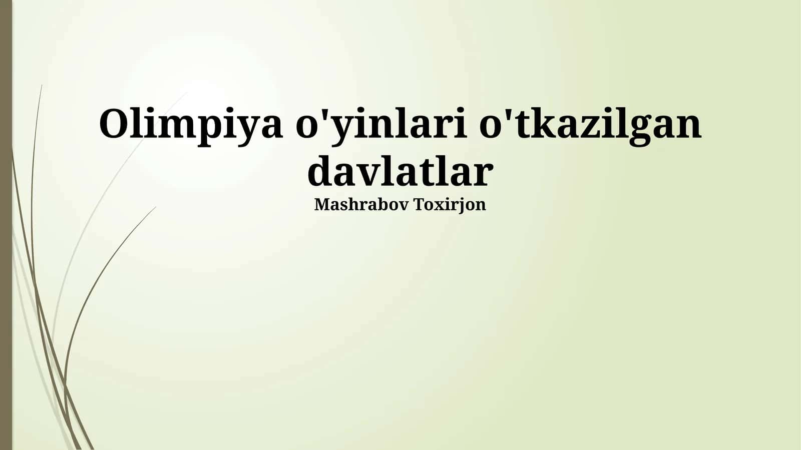Olimpiya o'yinlari o'tkazilgan davlatlar