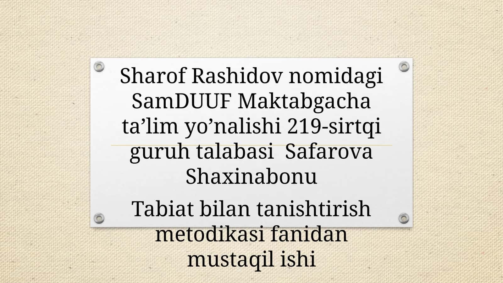 O’rtaguruhdatabiatgaoido’yinlarnitashkiletishningmashg’ulotishlanmalarinituzish