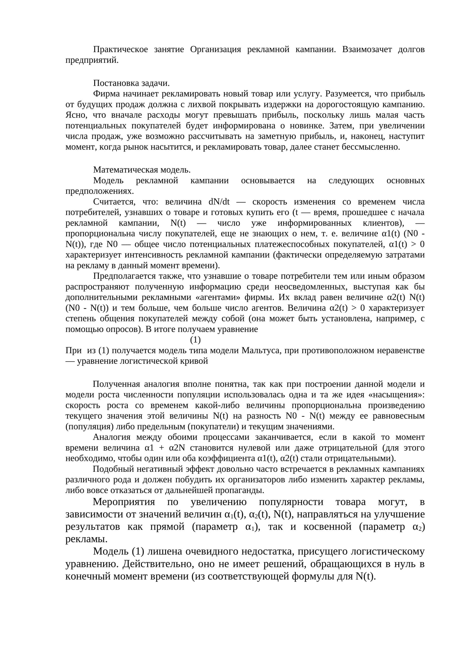 Организация рекламной кампании