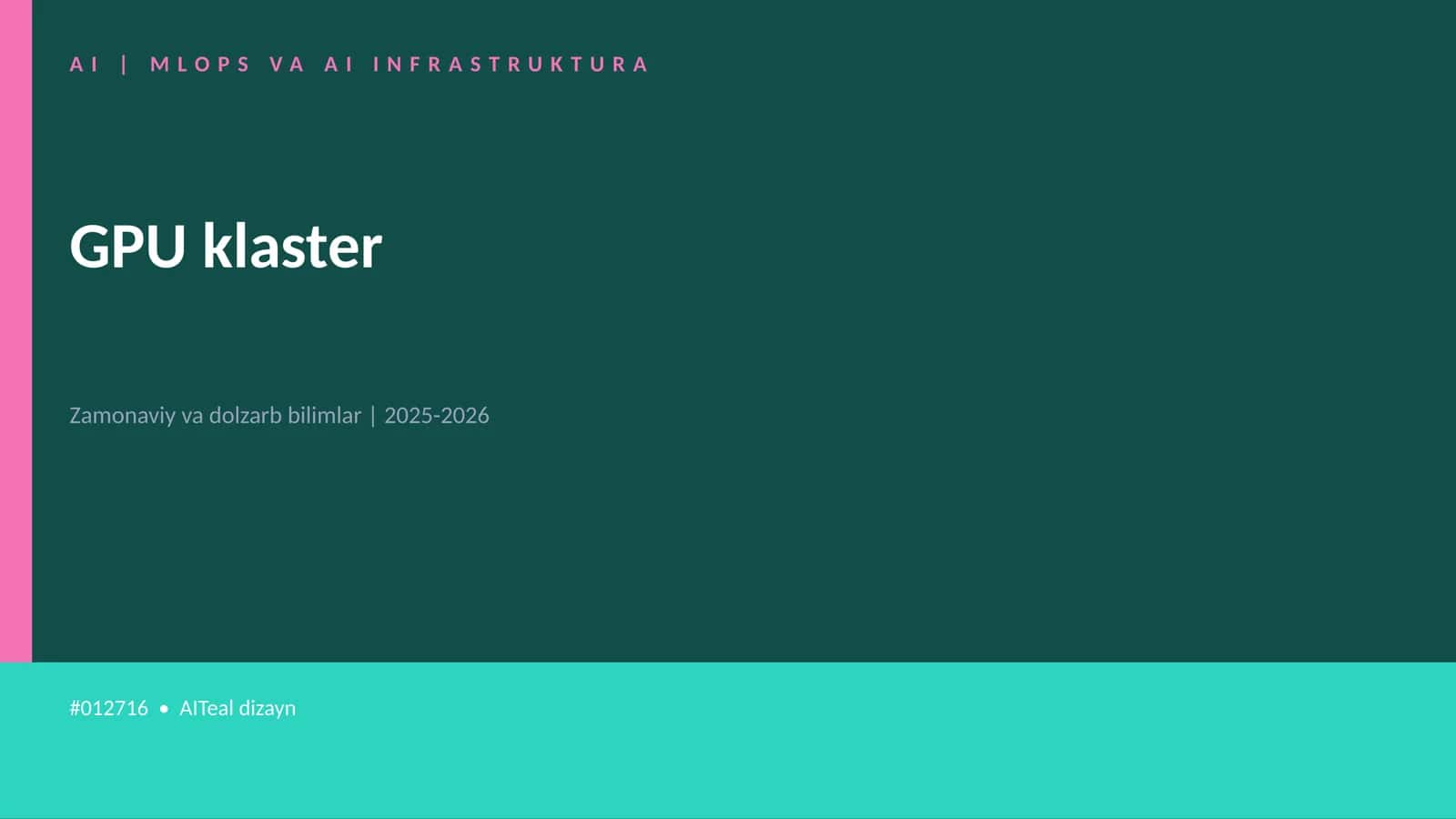 AI | MLOPS VA AI INFRASTRUKTURA