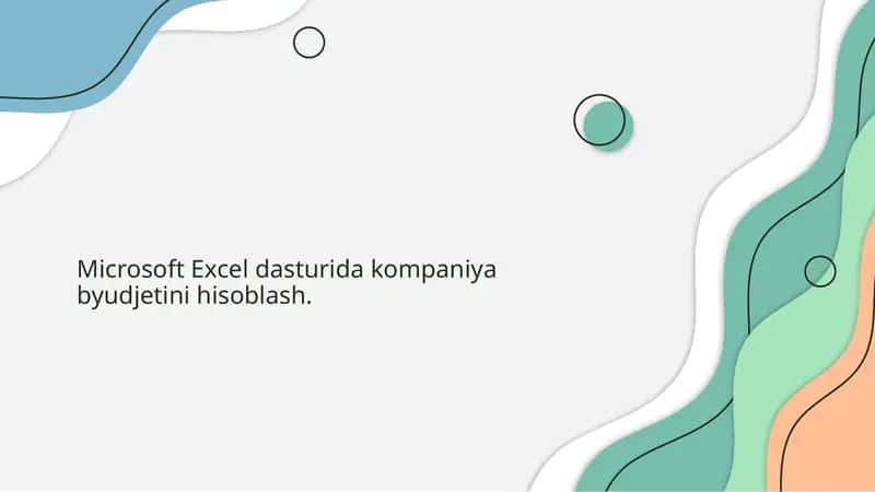 Microsoft Excelda ishlash