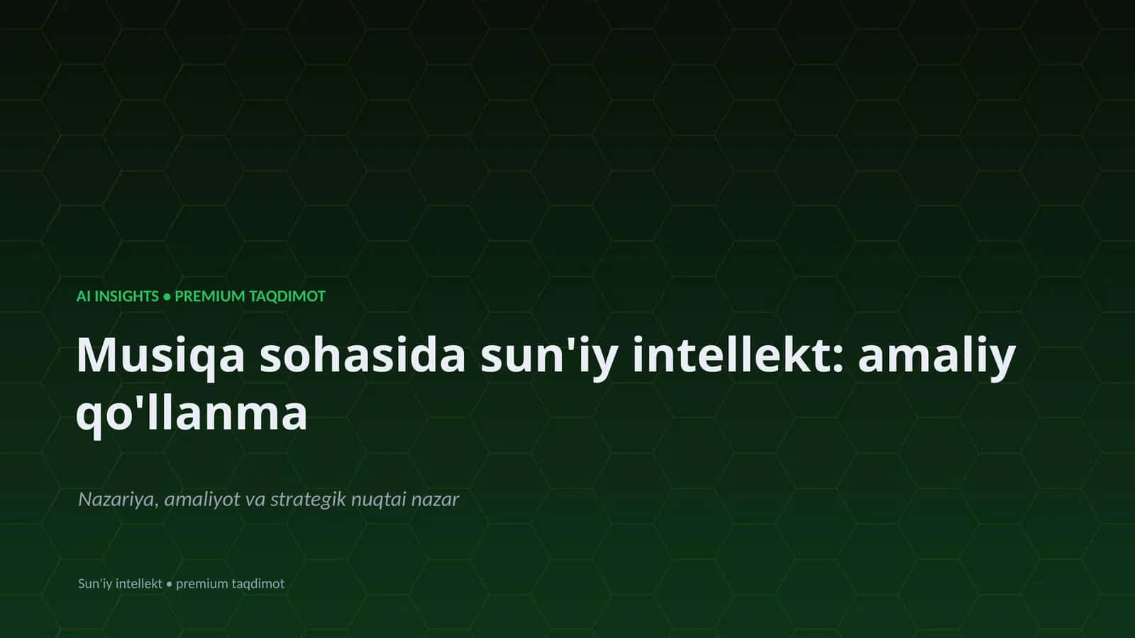 Sun'iy Intellekt: Amaliy Qo'llanma