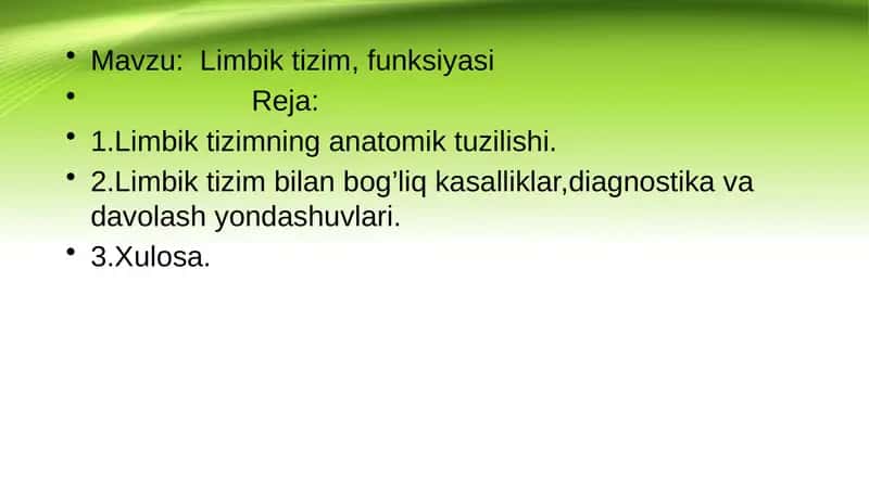 Limbik tizim, funksiyasi