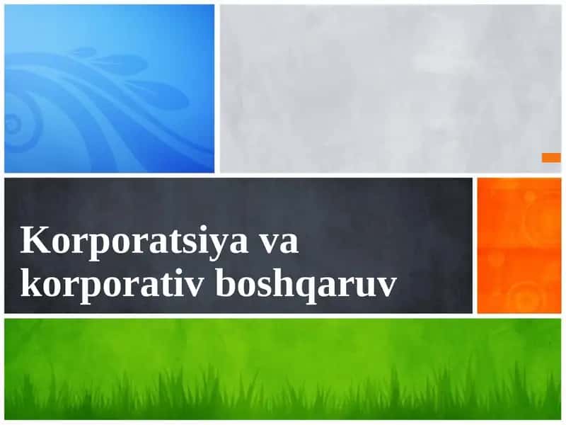 Korporatsiyavakorporativboshqaruv