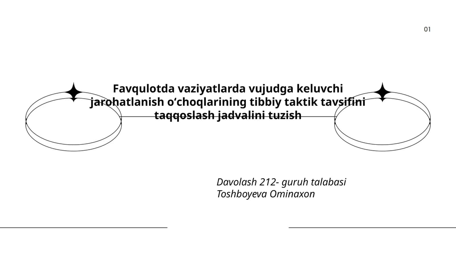 Tibbiy taktik tavsifini taqqoslash jadvali