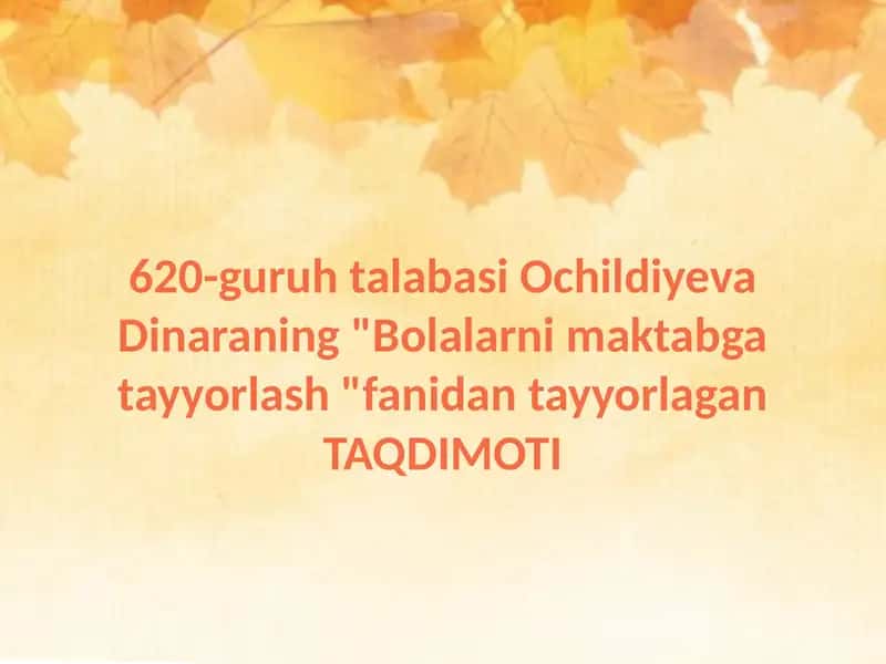 Bolalarnimaktabgatayyorlash