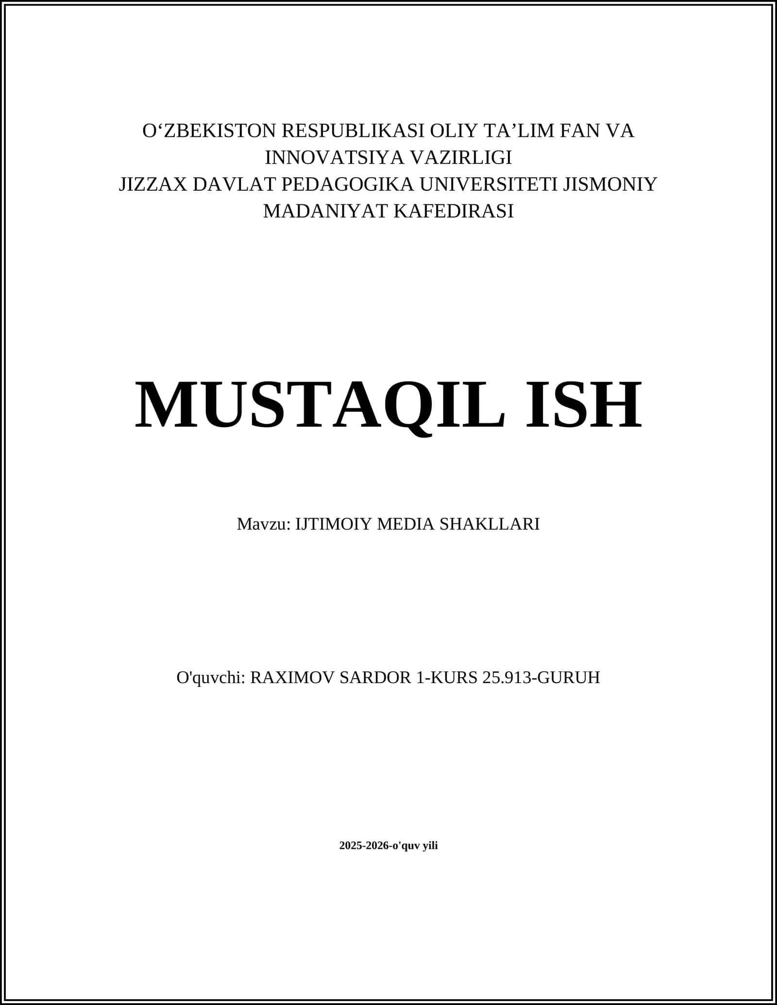 IJTIMOIY MEDIA SHAKLLARI