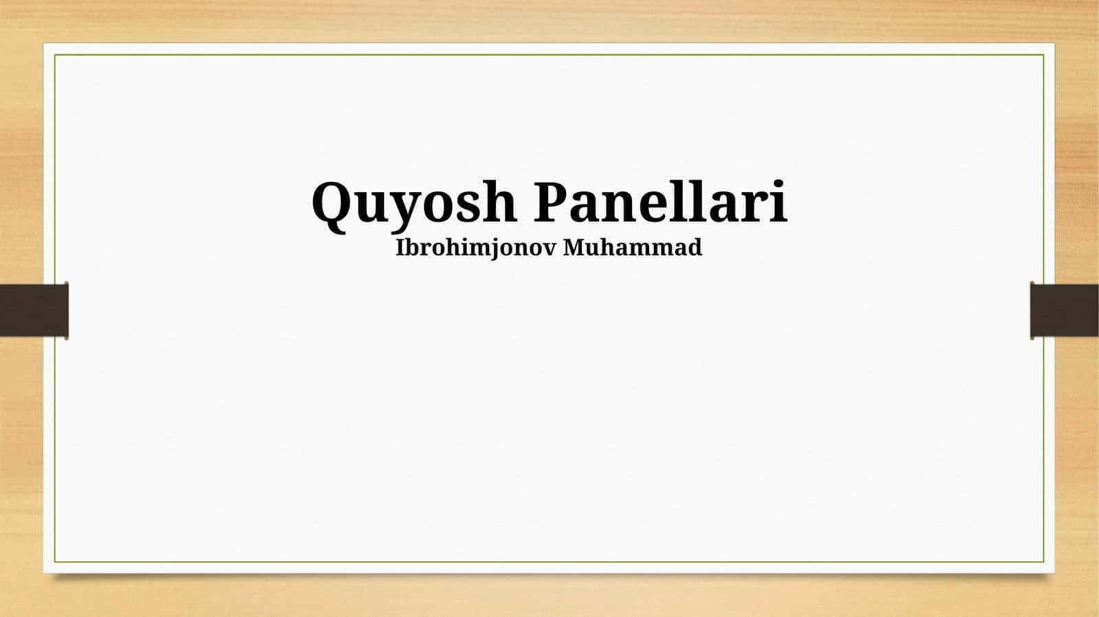 Quyosh Panellari