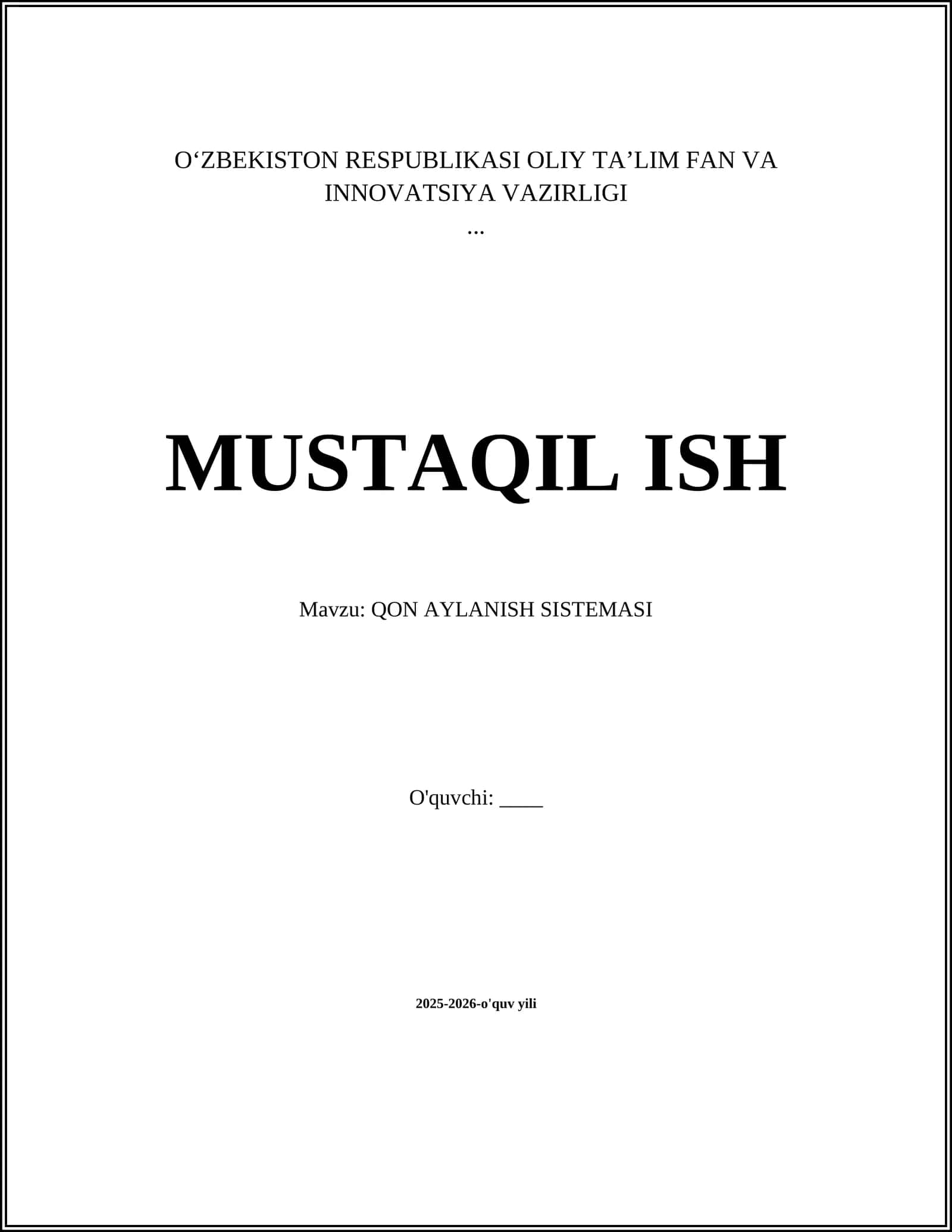 Qon Aylanish Sistemasi