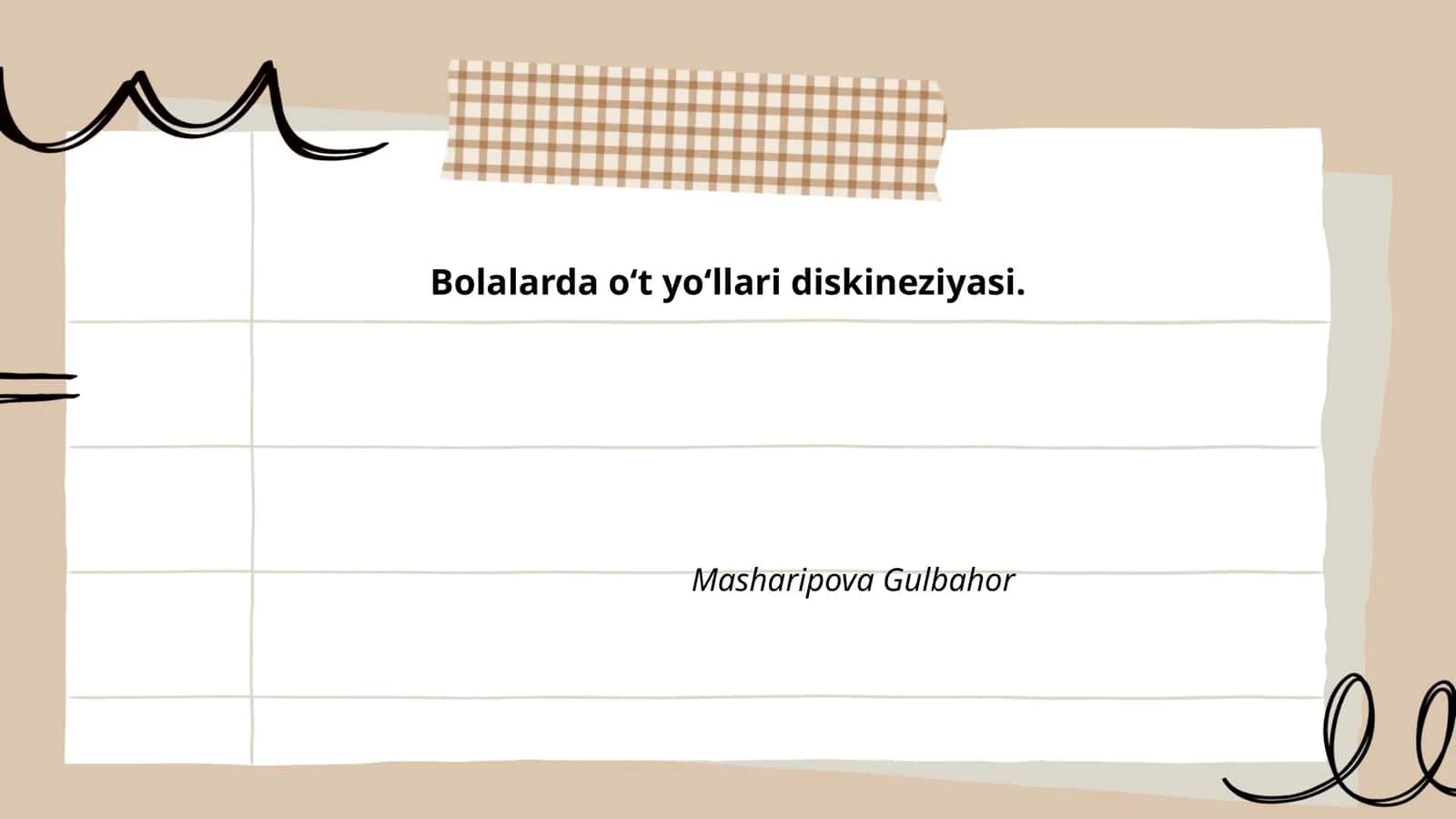 Bolalarda oʻt yoʻllari diskineziyasi