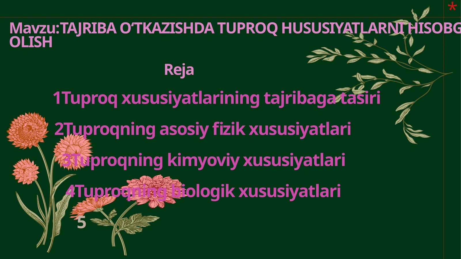 Tuproq xususiyatlari