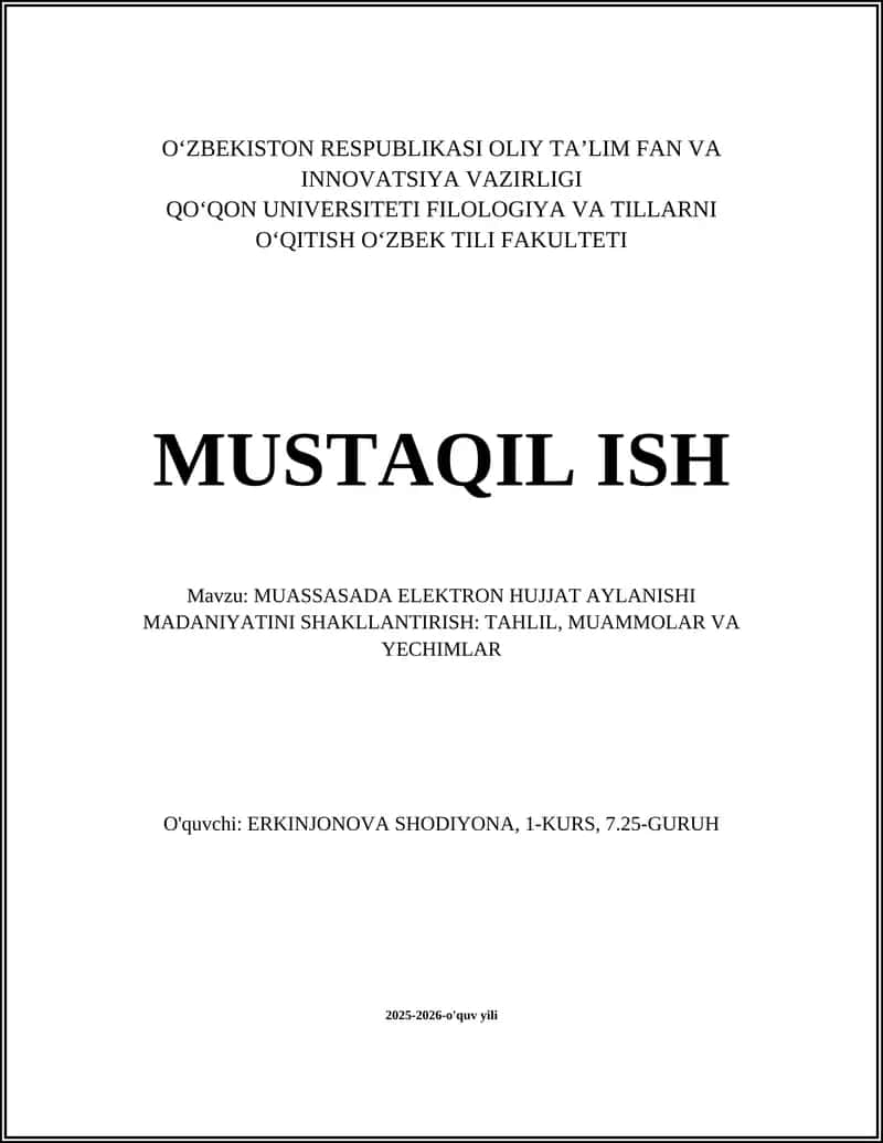 Elektron hujjat aylanishi madaniyati