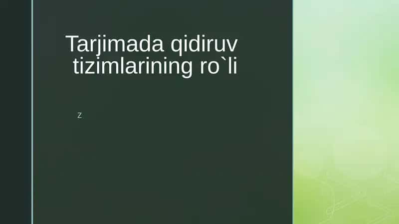 Tarjimadaqidiruvtizimlariningro`li