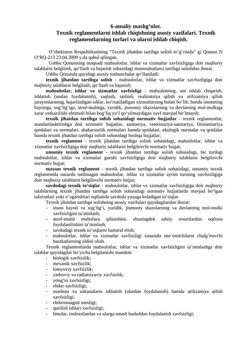 Texnik reglamentlar