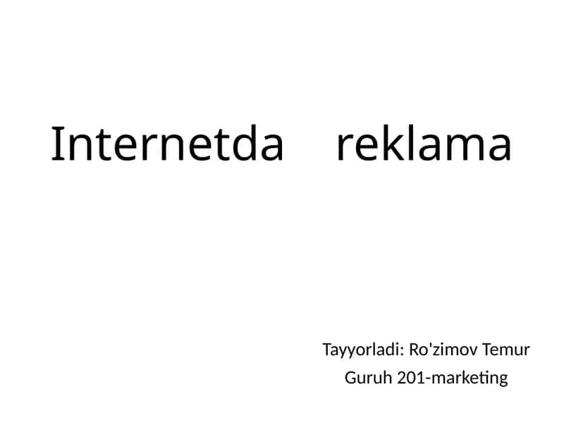 Internetda reklama