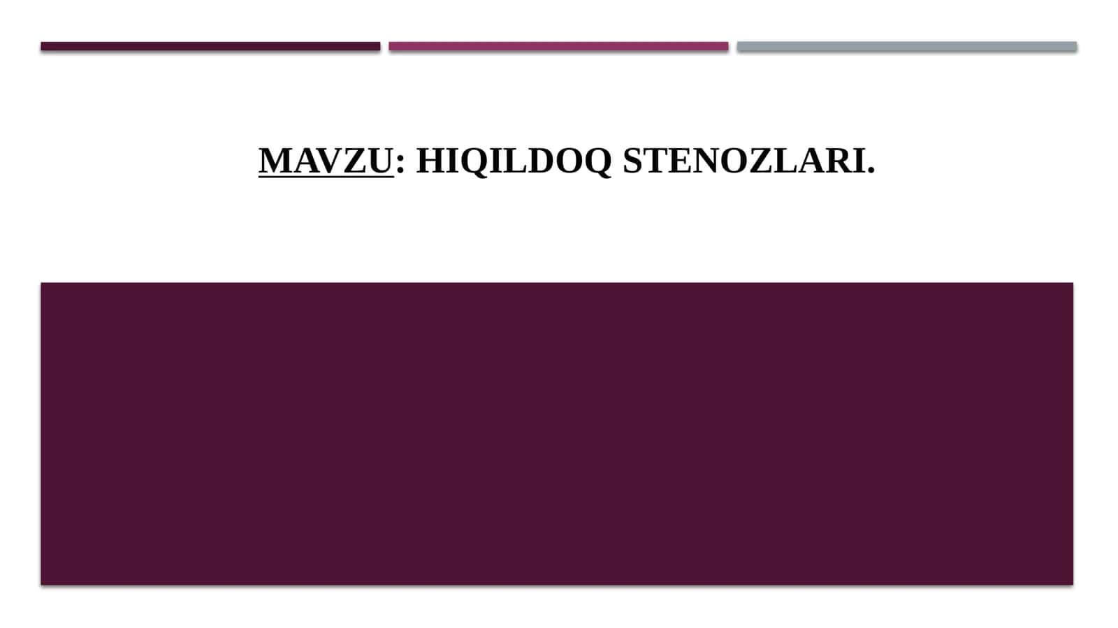Hiqildoq stenozlari