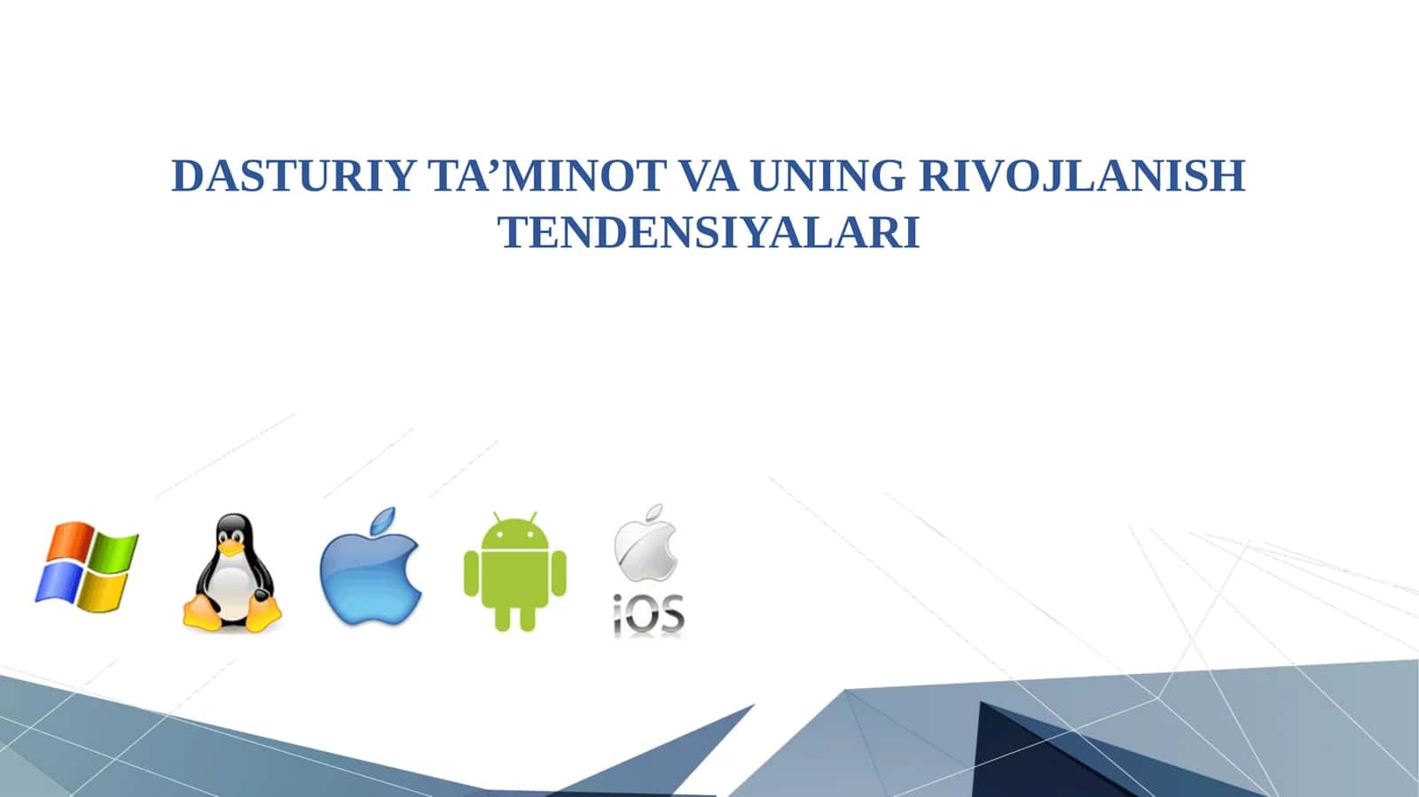 DASTURIY TA’MINOT VA UNING RIVOJLANISH TENDENSIYALARI