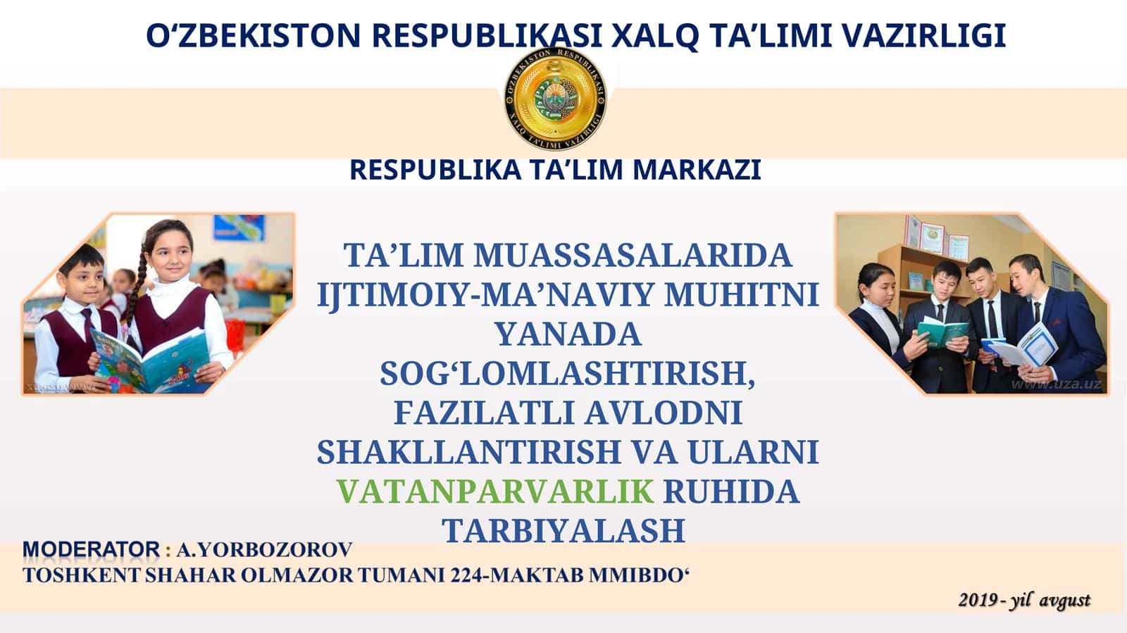 Ijtimoiy-ma’naviy muhitni sog‘lomlashtirish