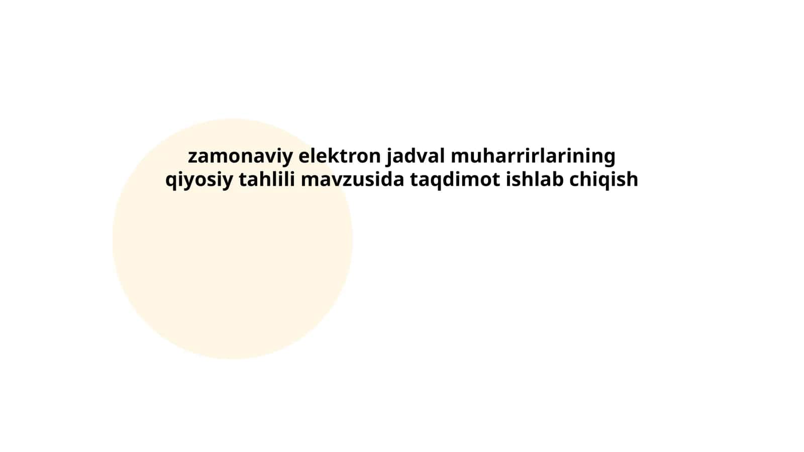 Zamonaviy elektron jadval muharrirlarining qiyosiy tahlili