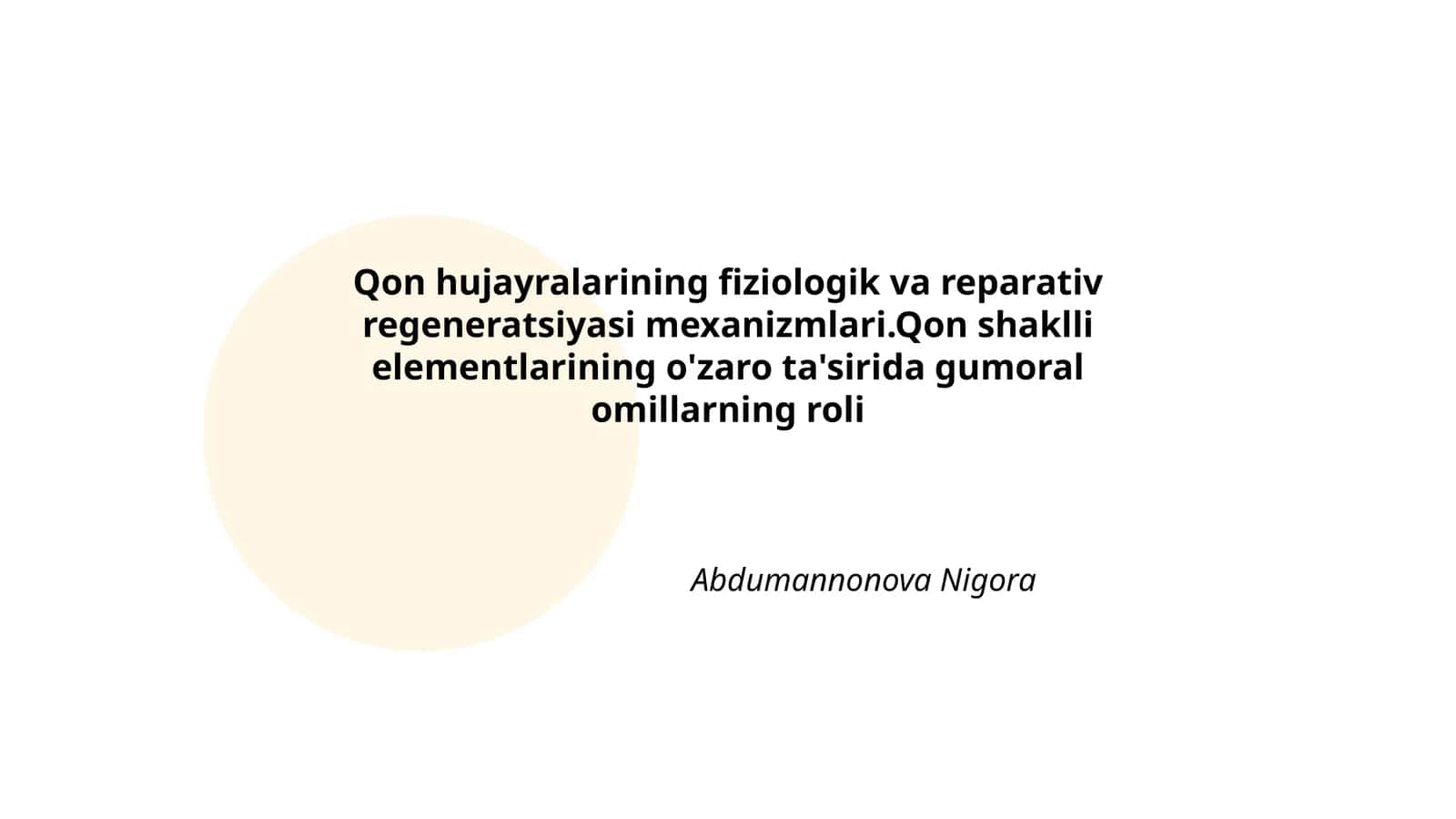 Qon hujayralarining fiziologik va reparativ regeneratsiyasi
