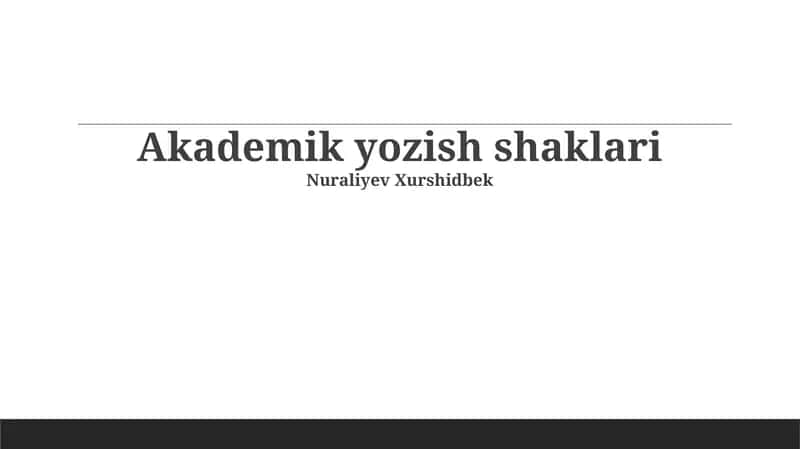 Manbalarni Rasmiylashtirish va Adabiyotlar Ruyxati