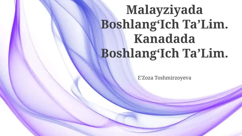 Malayziyada BoshlangʻIch TaʼLim