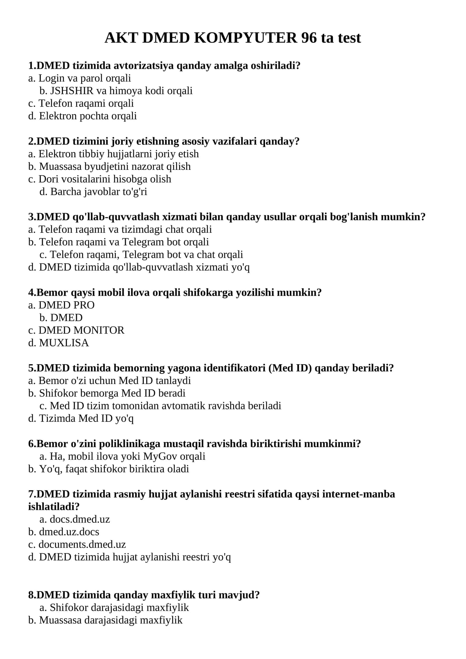 AKT DMED KOMPYUTER 96 ta test