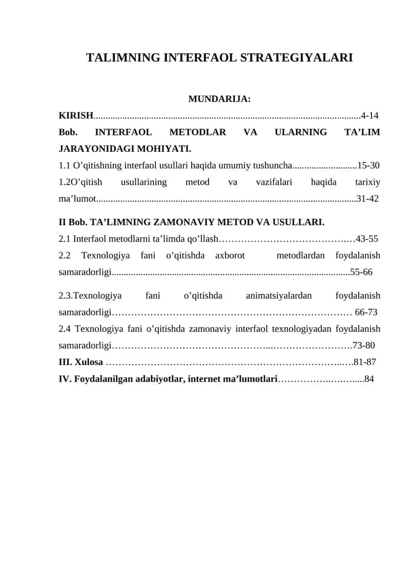 TALIMNING INTERFAOL STRATEGIYALARI