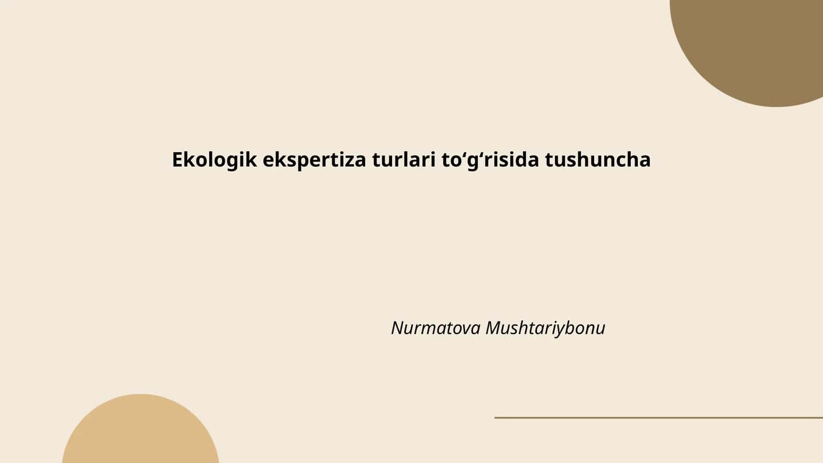Ekologik ekspertiza turlari