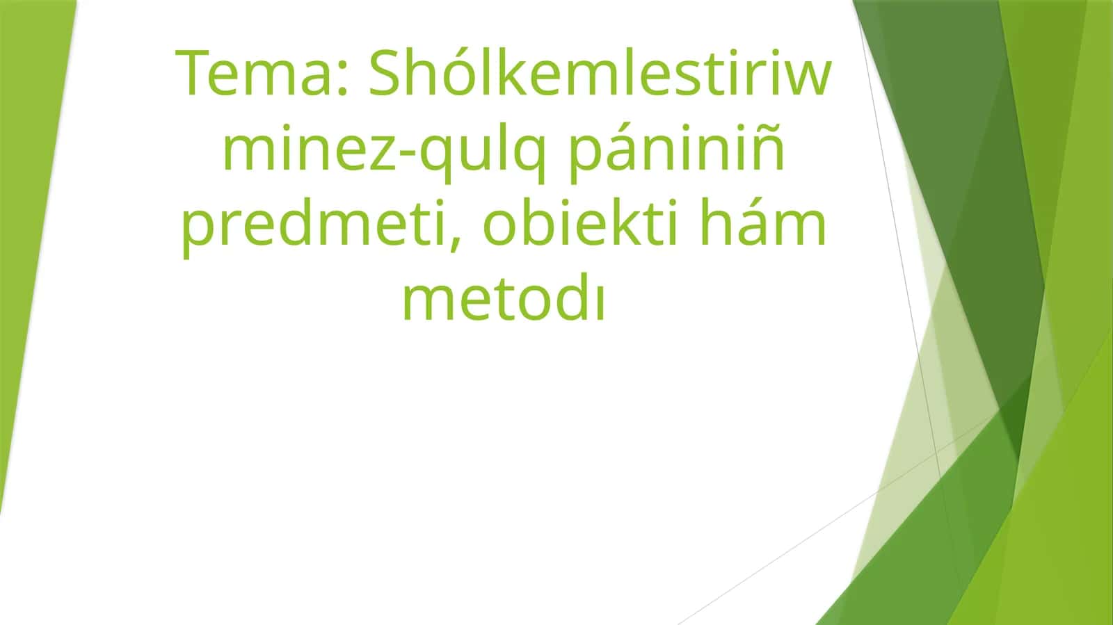 Shólkemlestiriw minez-qulq