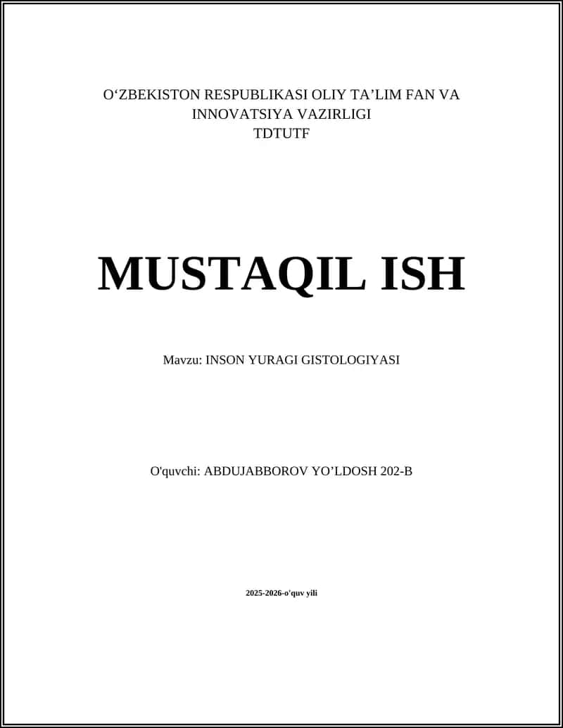 INSON YURAGI GISTOLOGIYASI